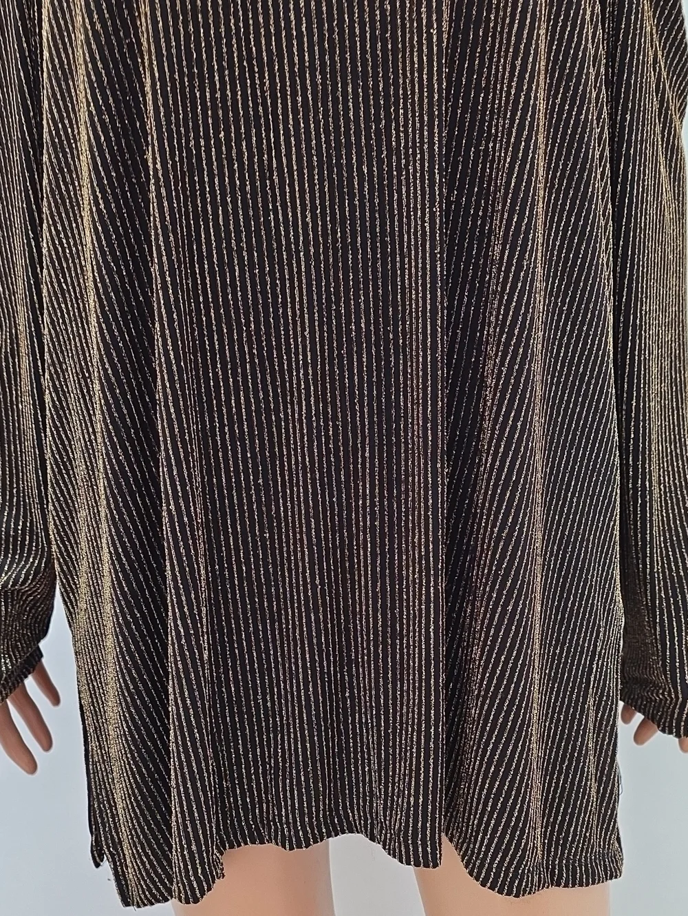 Michael Kors Gold Black Sparkle Metallic Cold Shoulder Top Women's‎ Size 1X